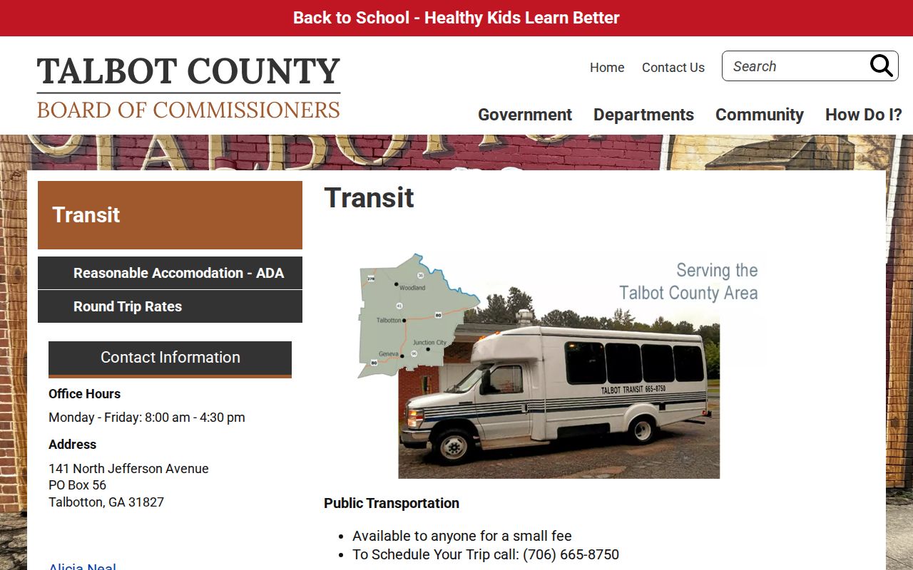 Talbot County 24-hour release transportation information