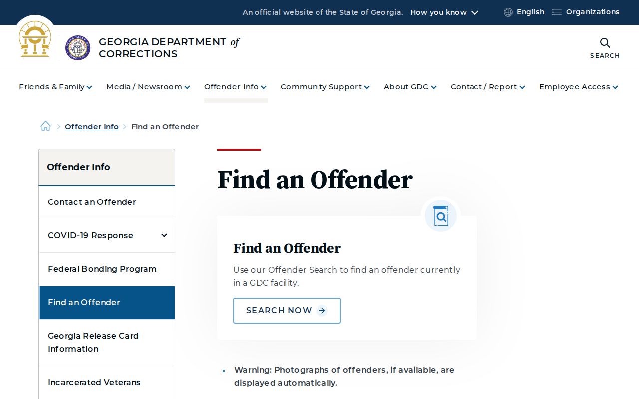 Talbot County released inmate search on the GDC offender page